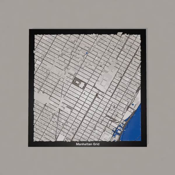 Manhattan Grid 3D City print